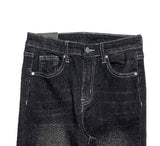 Longdi Bootcut Black Blue Washing Denim Pants