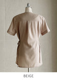 Karey Linen Strap Short Sleeve Blouse Jacket