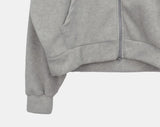[Brushed Lining] Lao Fleece Two-Way Crop Adjust Hood Zip-Up