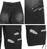 Eldi Fold Damage Denim Pants