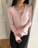 Karun Snap V-Neck Long Sleeve T-Shirt