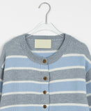 Unita Button Blue Stripe Knit Cardigan