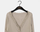 Hoko Lace Ribbed Cardigan
