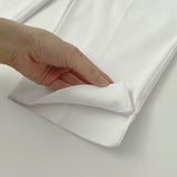 Capri Half-Length Banding Hem Slit Cotton Slacks Pants