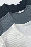 Flo U-neck Rib Muscle Fit Long Sleeve T-shirt