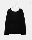 Pumi Round Neck See-Through Long Sleeve Knit