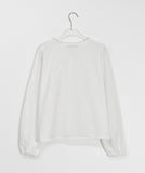 Qinen Frill Ribbon Punching Embroidery Blouse