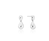 Champagne Moon Dew Drop Silver Falling Earrings