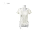 Beren Frill Lace Short Sleeve T Scarf Set