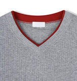 Ladies Layered V-Neck Short Sleeve T-Shirt