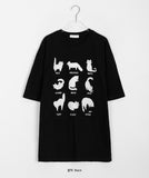 [unisex] Donay Cat Printing Over Short Sleeve Tee