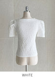 Brea Wrinkle Puff Square Short Sleeve Tee Blouse