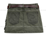 (belt set) Three-pocket vintage cargo mini skirt