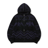 [2-WAY] Nordic Winter Hood Knit Zip-up