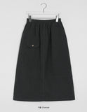 Fluku Vintage Pocket Banding Long Skirt