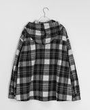 [unisex] Kudeni Peach Fuzz Check Hood Shirt