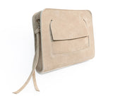 suede box clutch