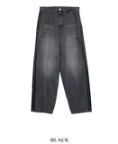 Tres line wide balloon denim