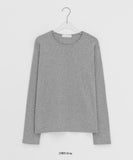 Achu Brushed Basic Round Long Sleeve Tee