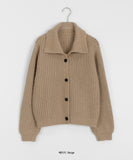 Hakino high neck button knit cardigan