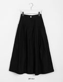 Shoniku banding pin tuck long skirt