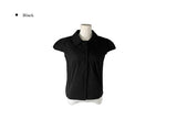 Lambs Button Collar Shirred Puff Blouse Shirt