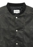 Pigment Washing Patch Leather Jacket