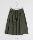 [unisex] Ilkoro Snap Button Nylon Banding Bermuda Pants