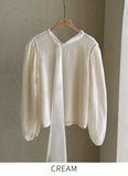 Elle Sequins Silk Satin Tie Blouse