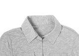 Kar Open Collar Pocket Three Quarter T-shirt