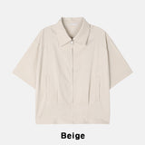 Vibe pin tuck short sleeve jacket