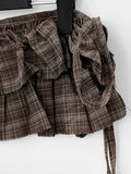 Munch Check Layered Wrap Skirt