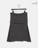 Smin wool mohair fold off-shoulder knit