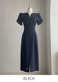 Leje Heart Neck Tweed Pin Tuck One Piece