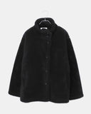 Harking High Neck Button Fleece Fur Loose Fit Jumper