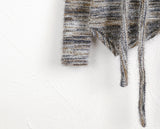 [Muffler set] Mikel Bokashi Off-shoulder Angora Knit