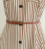 Tenza Stripe Sleeveless Shirt One Piece (Belt Set)