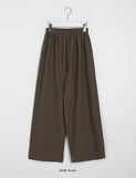 Syuing pin tuck banding wide linen pants