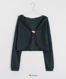 Numoti Duffle Hood Bolero Knit Cardigan