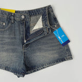 Summer Long Leg Fit A-Line Banding Denim Shorts