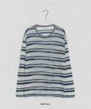 Ronmade Linen Stripe Long Sleeve Tee