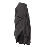 Asymmetrical Draped Layered Long Skirt