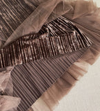 Koje Banding Pleated Velvet Tulle Skirt