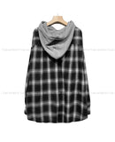 Kitsch hooded balloon check shirt