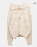 Nea Collar Pocket Rib Knit Cardigan