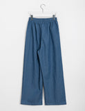 Sokoy Banding Waist Wide Denim Pants