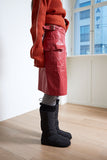 padded fur long boots