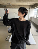 See-through wide neck knit