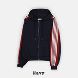 Toys Color Matching Track Line Hood Zip-Up Pants Set