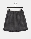 Soki Dot Frill Wool Mini Skirt